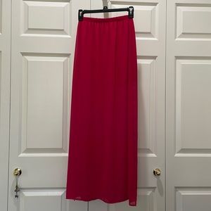 Fuschia semi-sheer maxi skirt